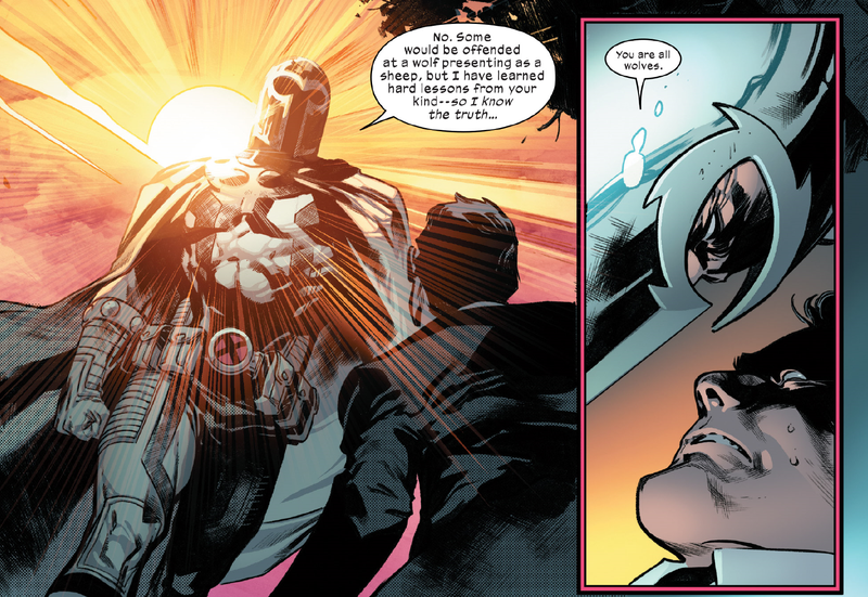 Magneto relishes a moment of power.